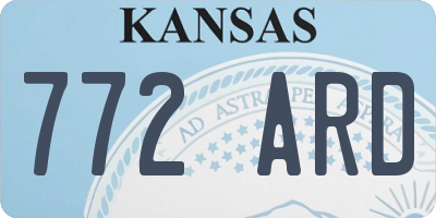 KS license plate 772ARD