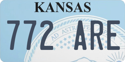 KS license plate 772ARE