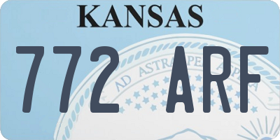 KS license plate 772ARF
