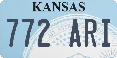 KS license plate 772ARI