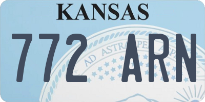 KS license plate 772ARN