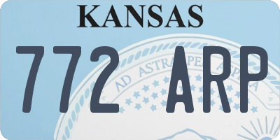 KS license plate 772ARP