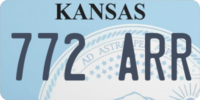 KS license plate 772ARR