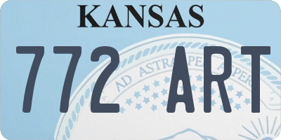 KS license plate 772ART