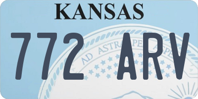 KS license plate 772ARV