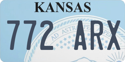 KS license plate 772ARX