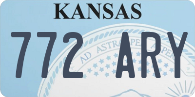KS license plate 772ARY