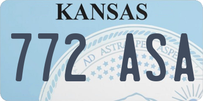 KS license plate 772ASA