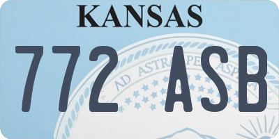 KS license plate 772ASB