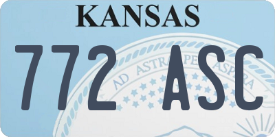 KS license plate 772ASC