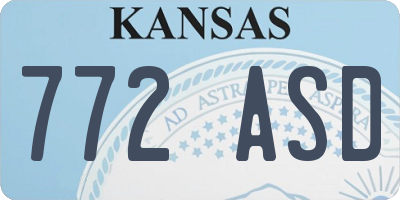 KS license plate 772ASD