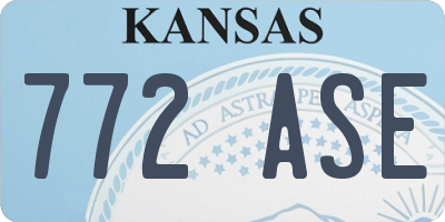 KS license plate 772ASE