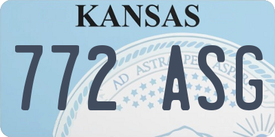 KS license plate 772ASG