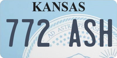 KS license plate 772ASH
