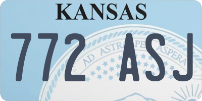 KS license plate 772ASJ