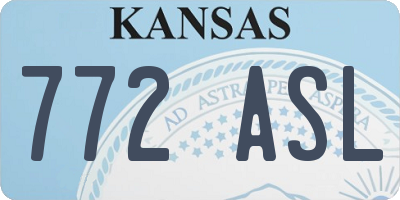KS license plate 772ASL
