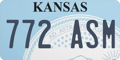 KS license plate 772ASM