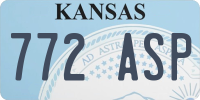 KS license plate 772ASP