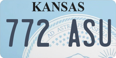 KS license plate 772ASU