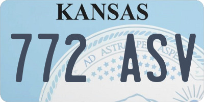 KS license plate 772ASV
