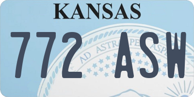 KS license plate 772ASW
