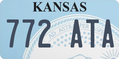 KS license plate 772ATA