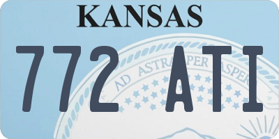 KS license plate 772ATI