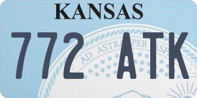 KS license plate 772ATK