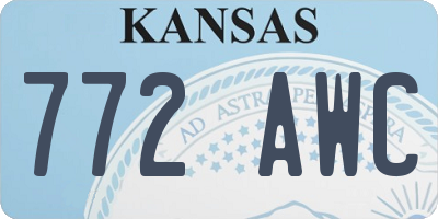 KS license plate 772AWC