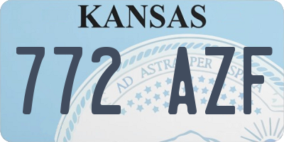 KS license plate 772AZF