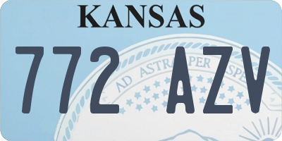 KS license plate 772AZV