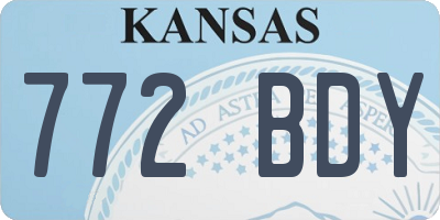 KS license plate 772BDY