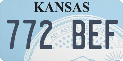 KS license plate 772BEF