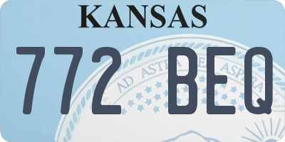 KS license plate 772BEQ