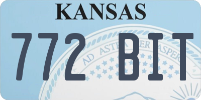 KS license plate 772BIT