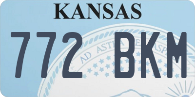 KS license plate 772BKM
