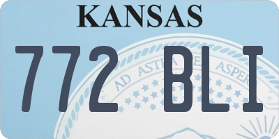KS license plate 772BLI