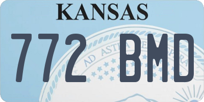 KS license plate 772BMD