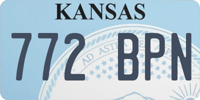 KS license plate 772BPN
