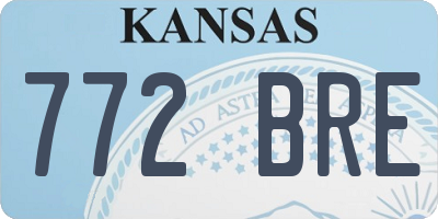 KS license plate 772BRE