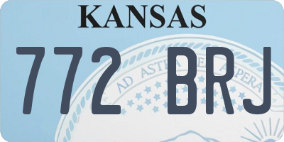 KS license plate 772BRJ