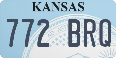 KS license plate 772BRQ