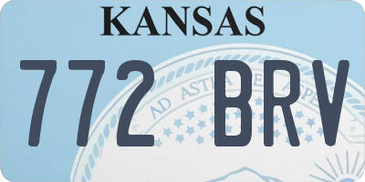 KS license plate 772BRV