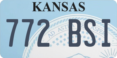 KS license plate 772BSI