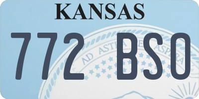 KS license plate 772BSO