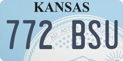 KS license plate 772BSU