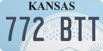 KS license plate 772BTT