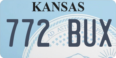 KS license plate 772BUX
