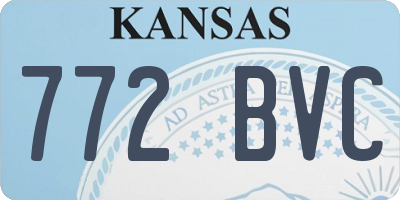 KS license plate 772BVC