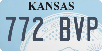 KS license plate 772BVP
